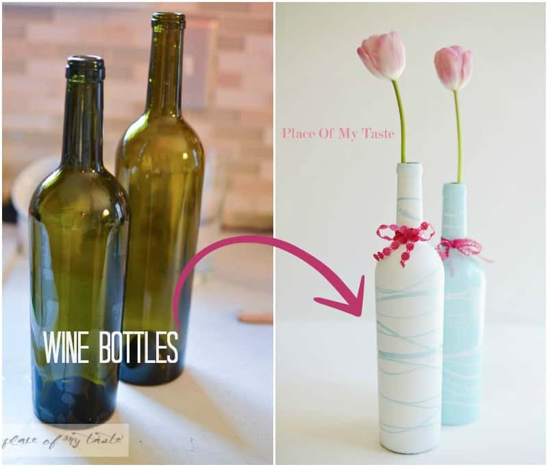 Wine bottles to pretty vases by Place Of My Taste