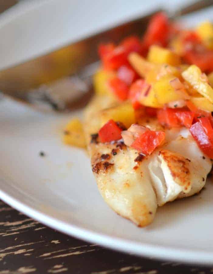 GRILLED TILAPIA WITH MANGO SALSA