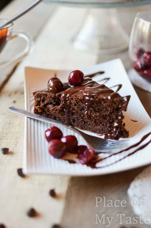 BLACK MAGIC chocolate cake with cherries