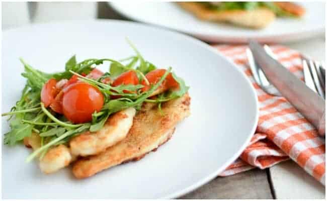CHICKEN BREAST WITH ARUGULA & TOMATOES MADE WITH BUTTER OLIVE OIL