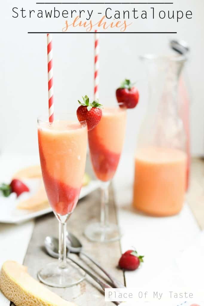 Strawberry-Cantaloupe Slushie- Place Of My Taste -