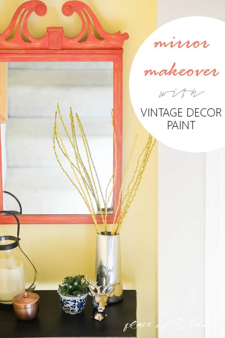 Mirror makeover with vintage decor paint