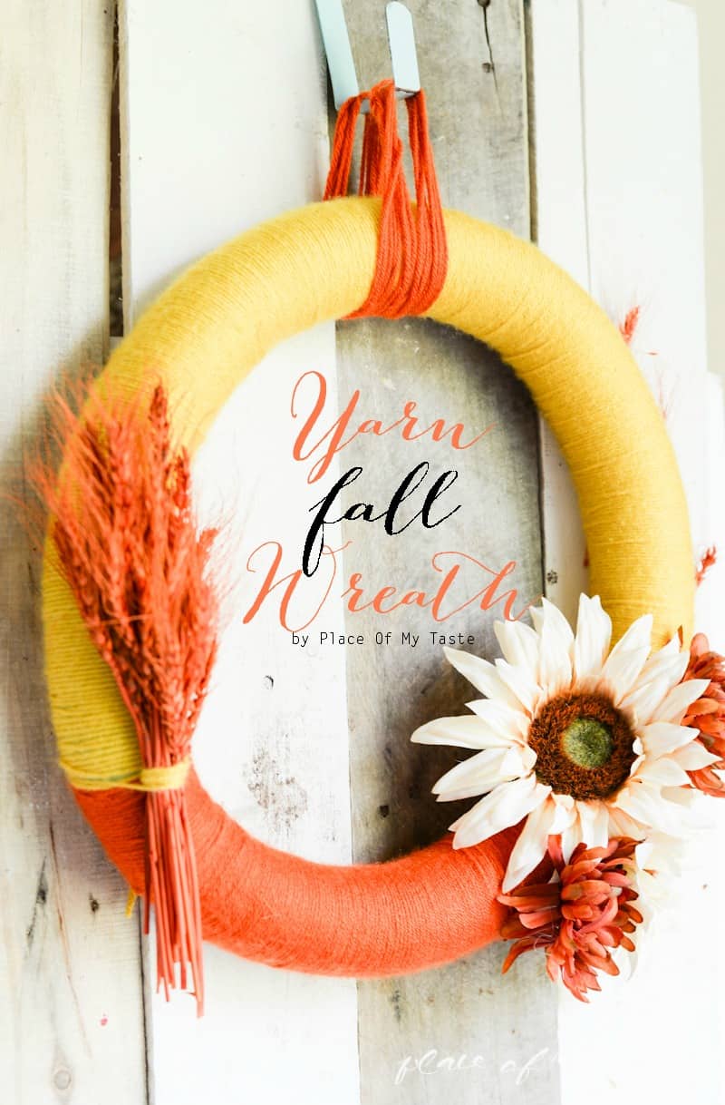 Yarn Fall Wreath - www.placeofmytaste.com-