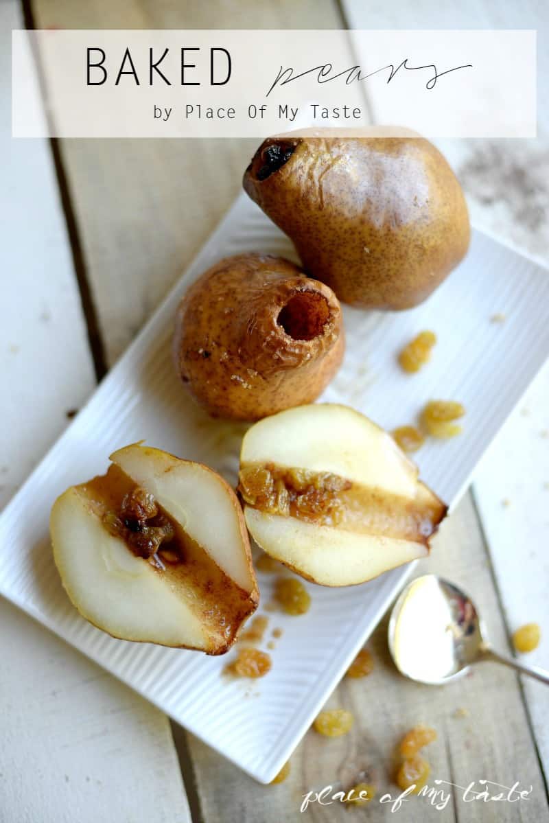 BAKED PEARS WITH RAISINS