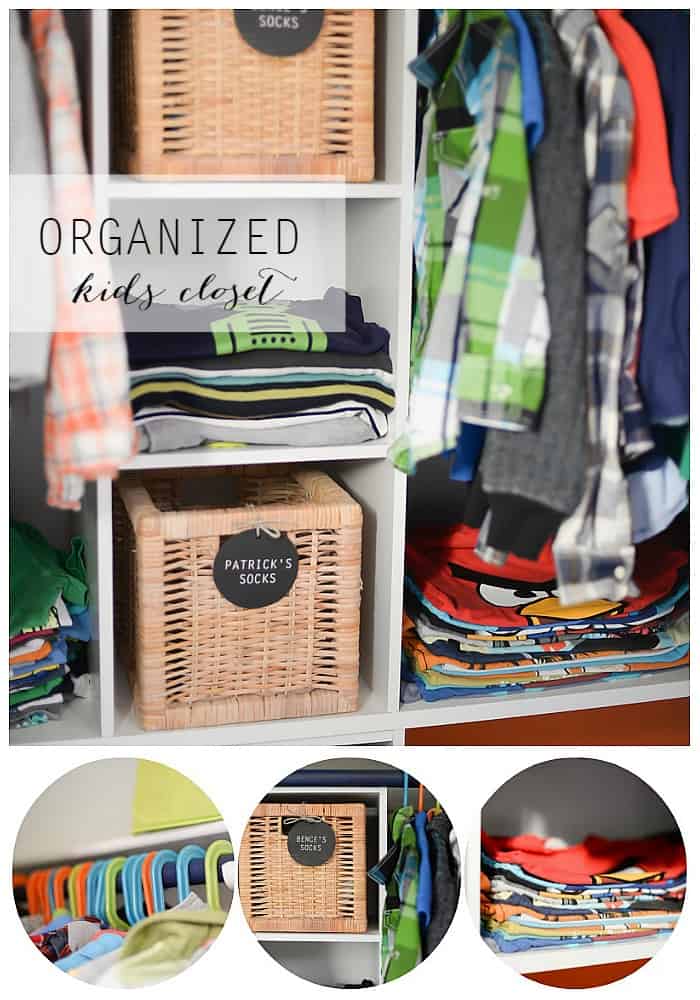 Organized kids closet