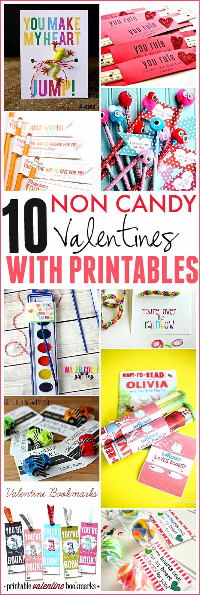 10 NON CANDY VALENTINES WITH PRINTABLES