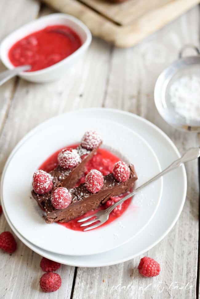 Chocolate Almond Pate with Raspberries-10