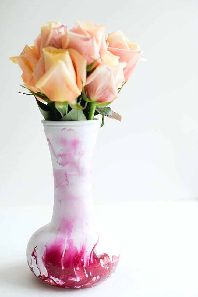 Marbled dollar store vase-16