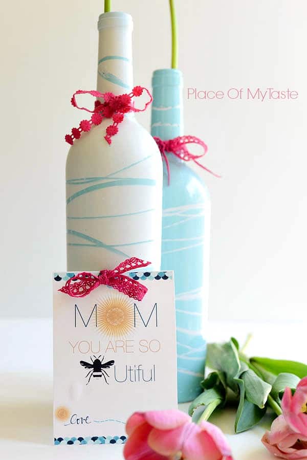 Painted Wine Bottles and mother's day printable by Place Of My Taste (5 of 9)