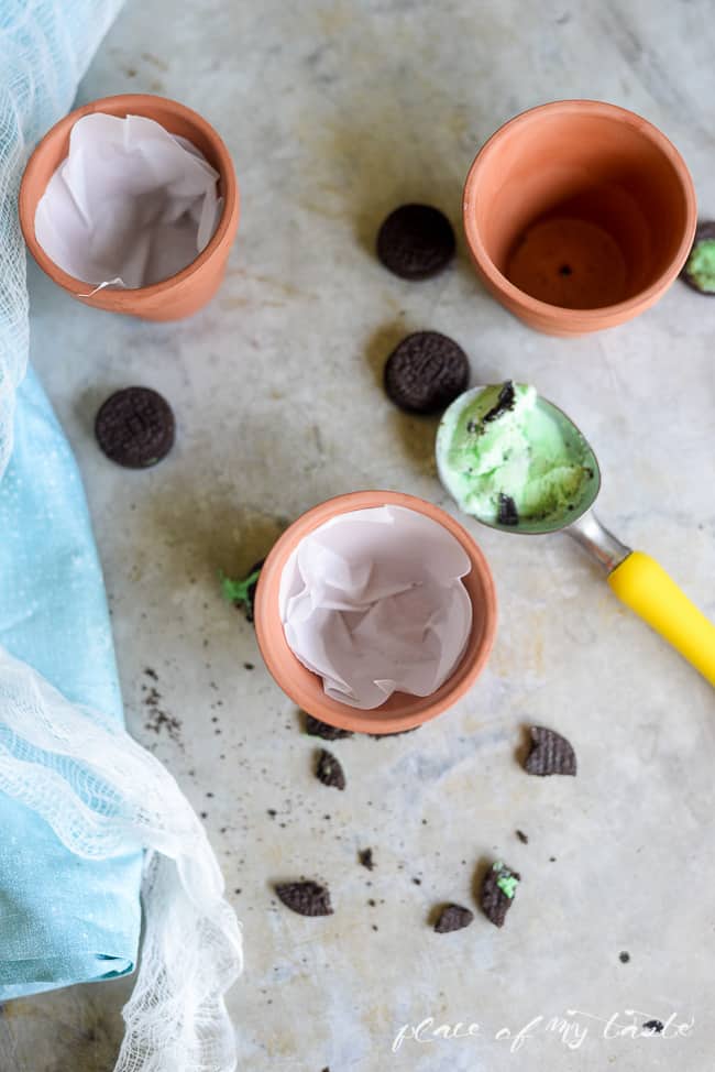 Mini Mint Chocolate chip ice cream planters-1