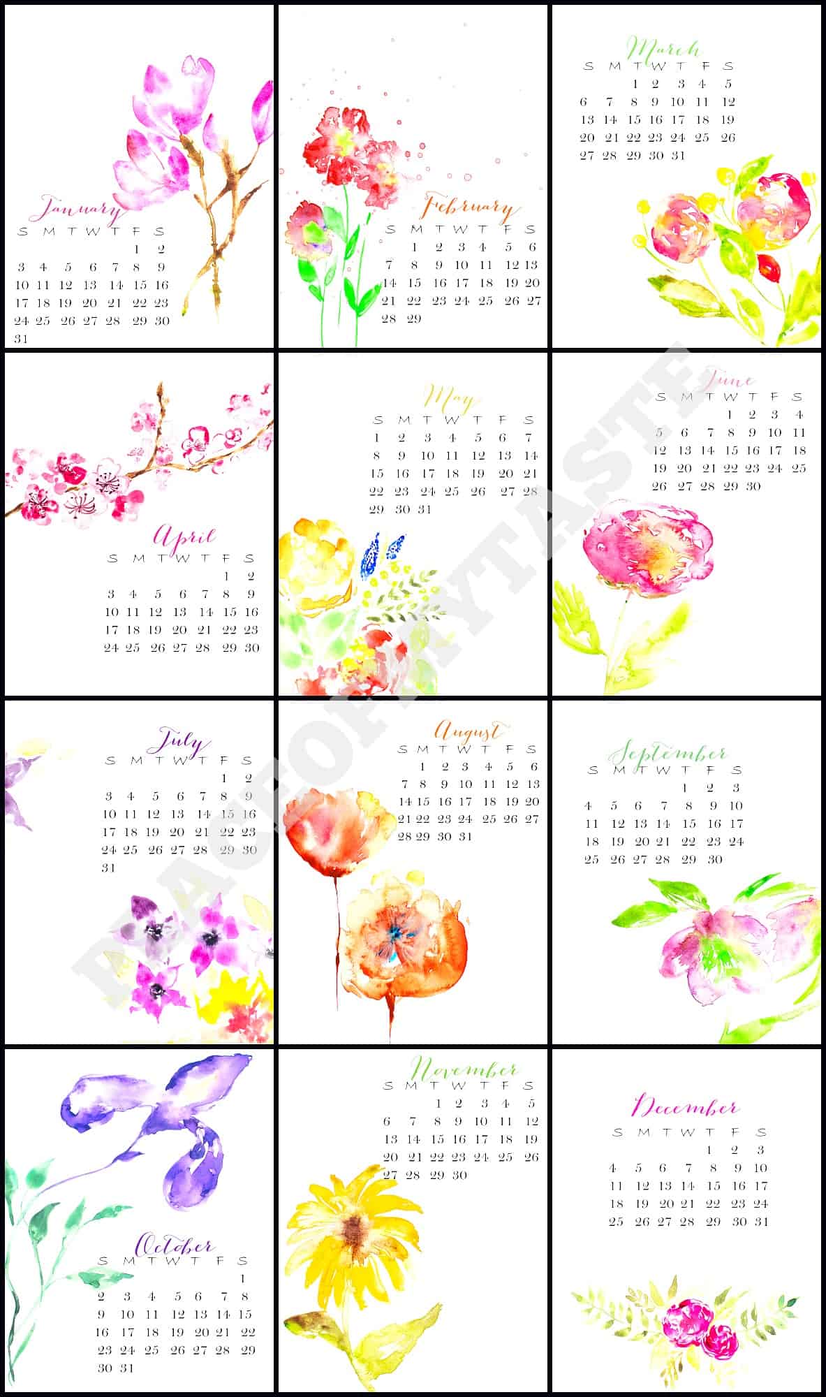 FLOWER CALENDAR