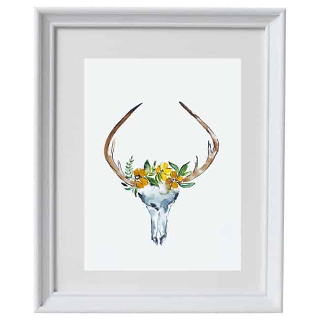 Deer Skull with flowers