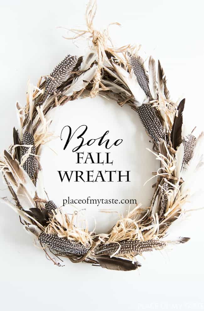 BOHEMIAN FEATHER WREATH FOR FALL