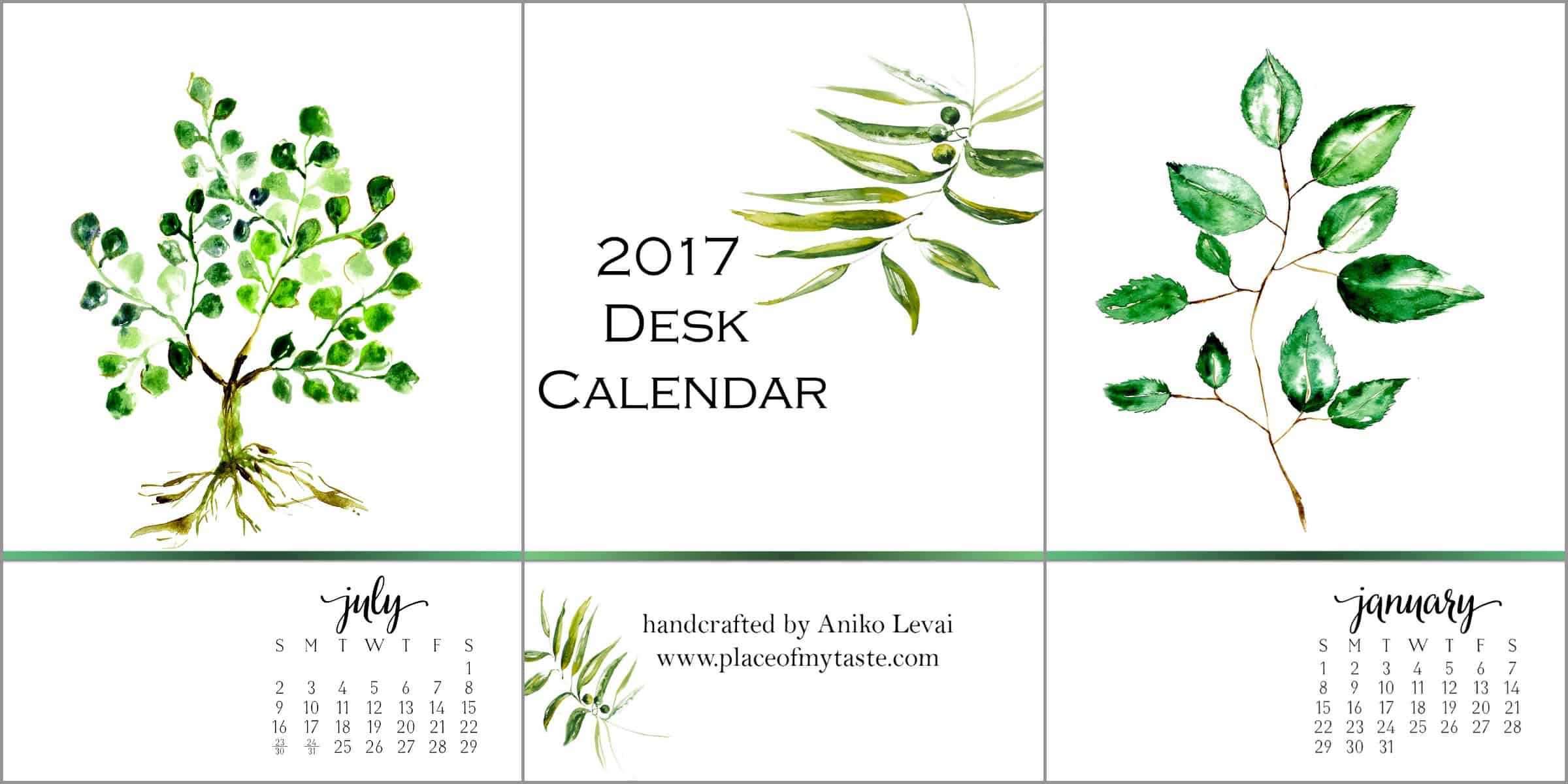 2017 desk calendar