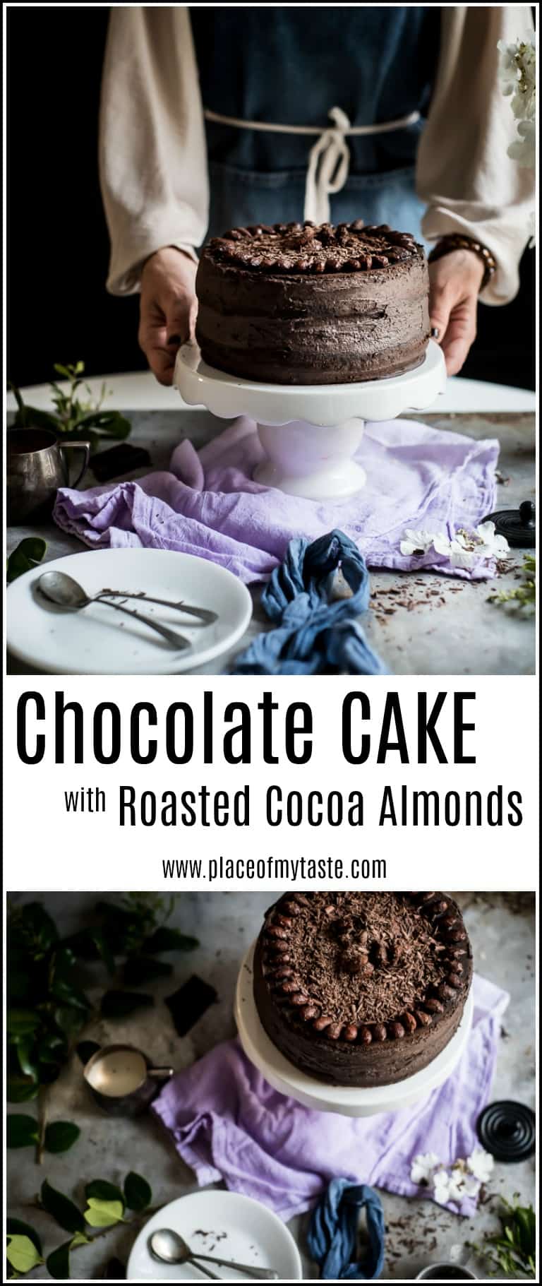 Chocolate Cake with Cocoa Roasted Almonds