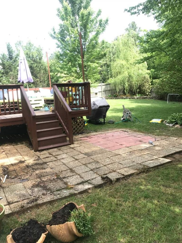 This is a before picture of an amazing outdoor space! Woah!