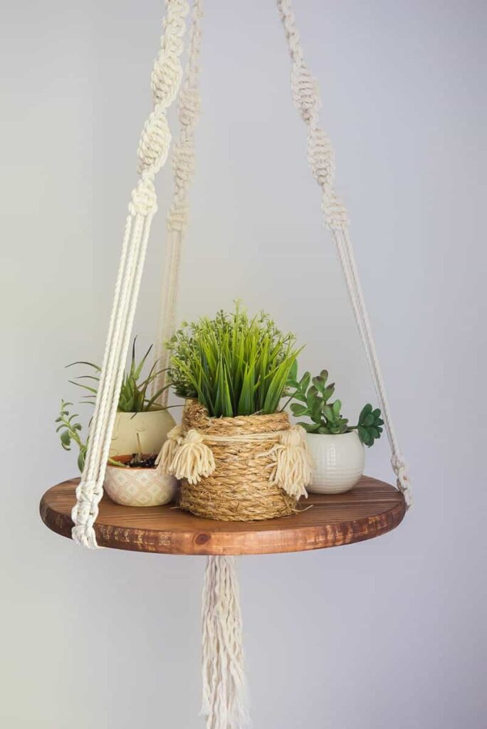 macrame hanging shelf