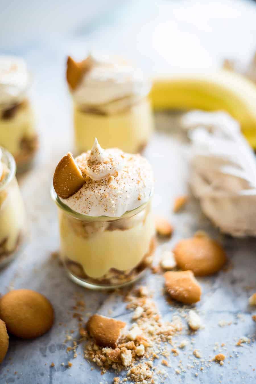 Banana pudding in a cute little jar.
