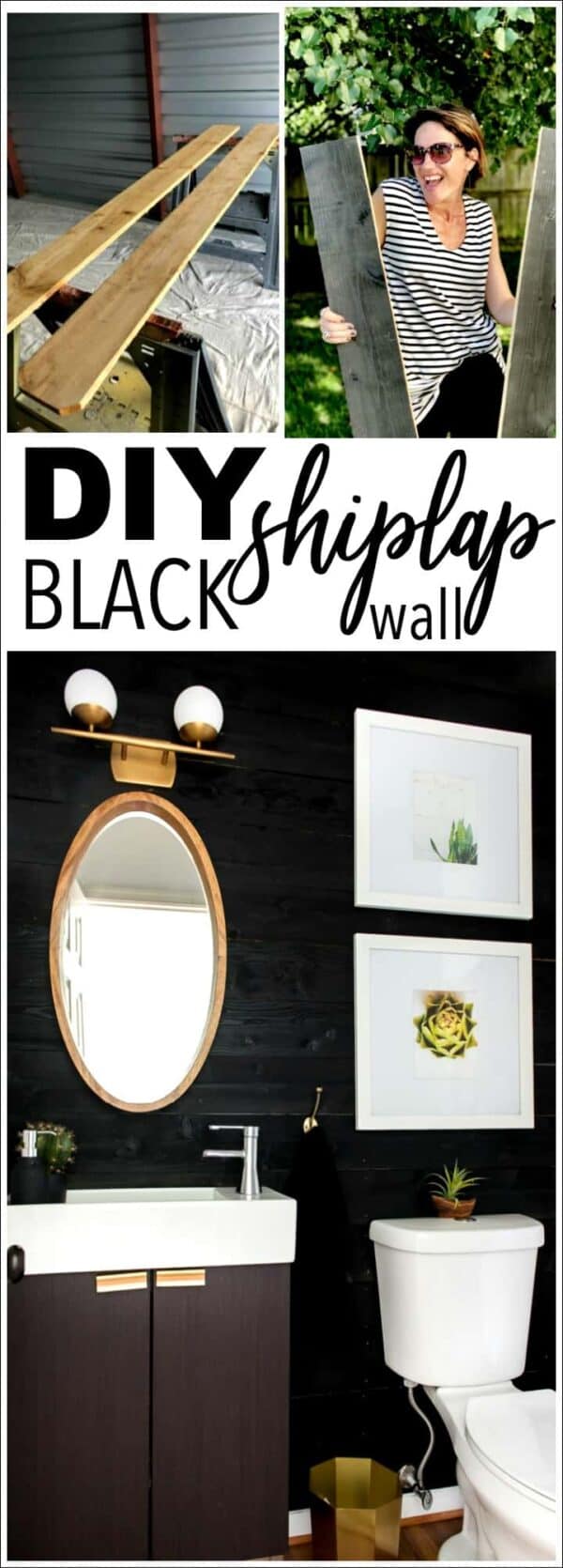 BLACK SHIPLAP WALL UNDER $50! IMPRESSIVE PROJECT!