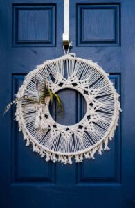 Macrame Wreath on the front door