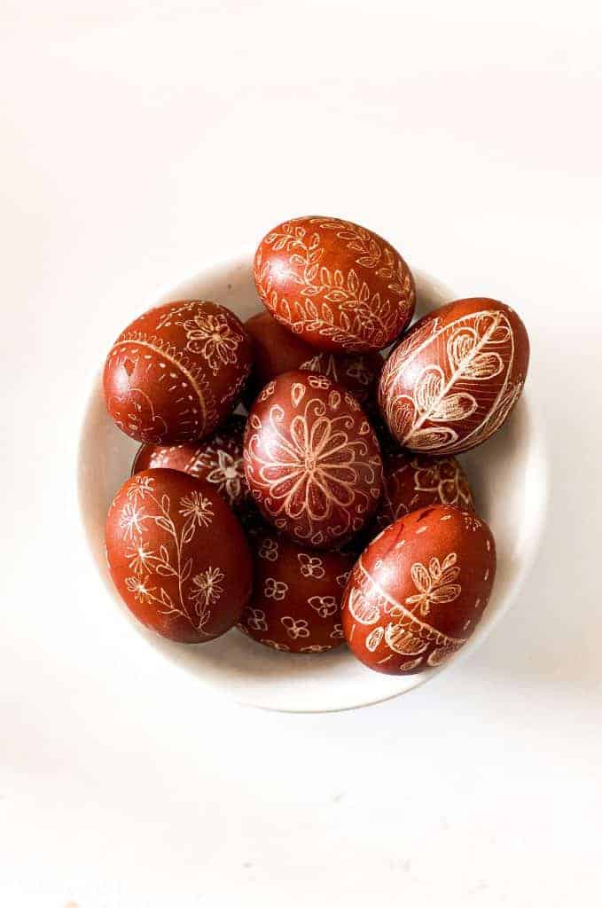 Carved Easter eggs