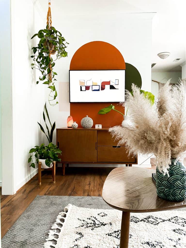 Eclectic living room design. 