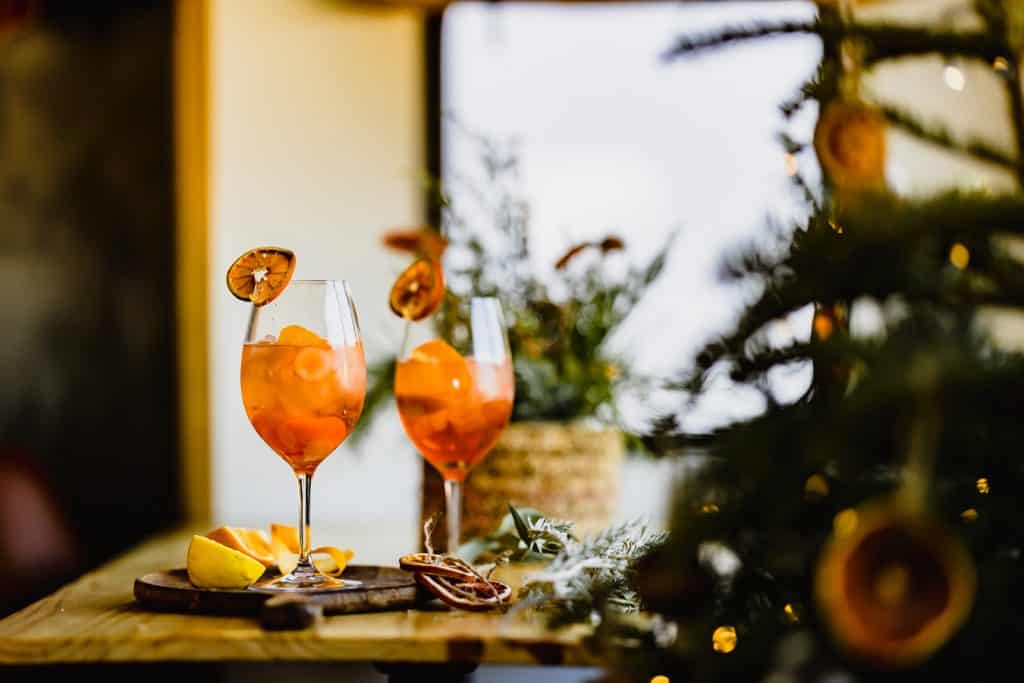 Orange color Bourbon cocktail