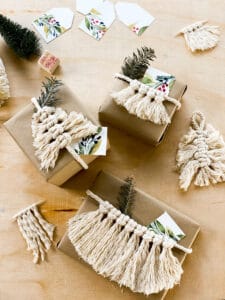 CHRISTMAS GIFT WRAPPING using MACRAME CORDS