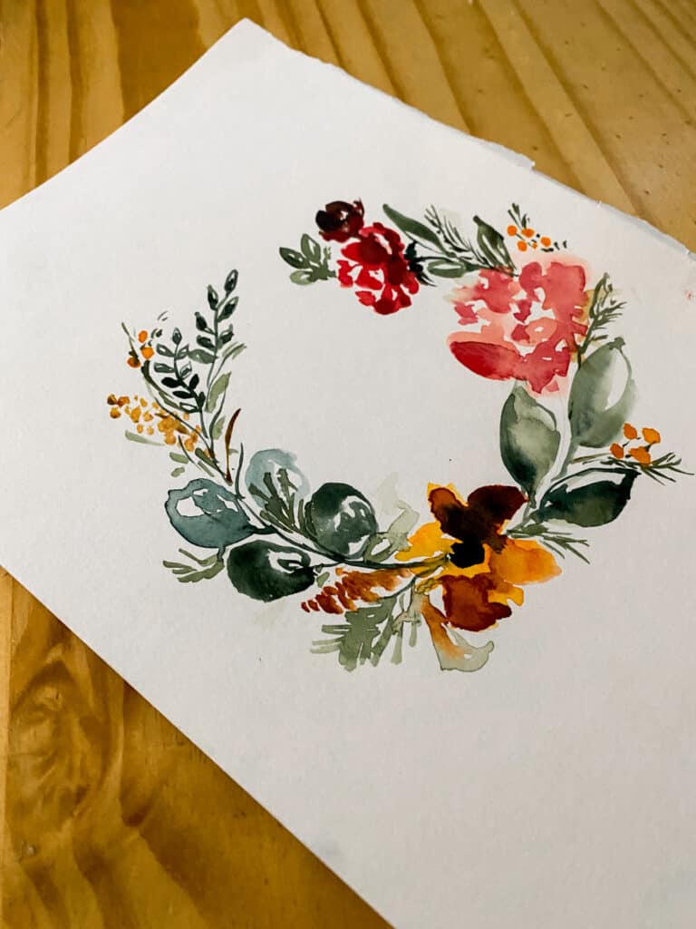 Watercolor Wreath – June Screensaver