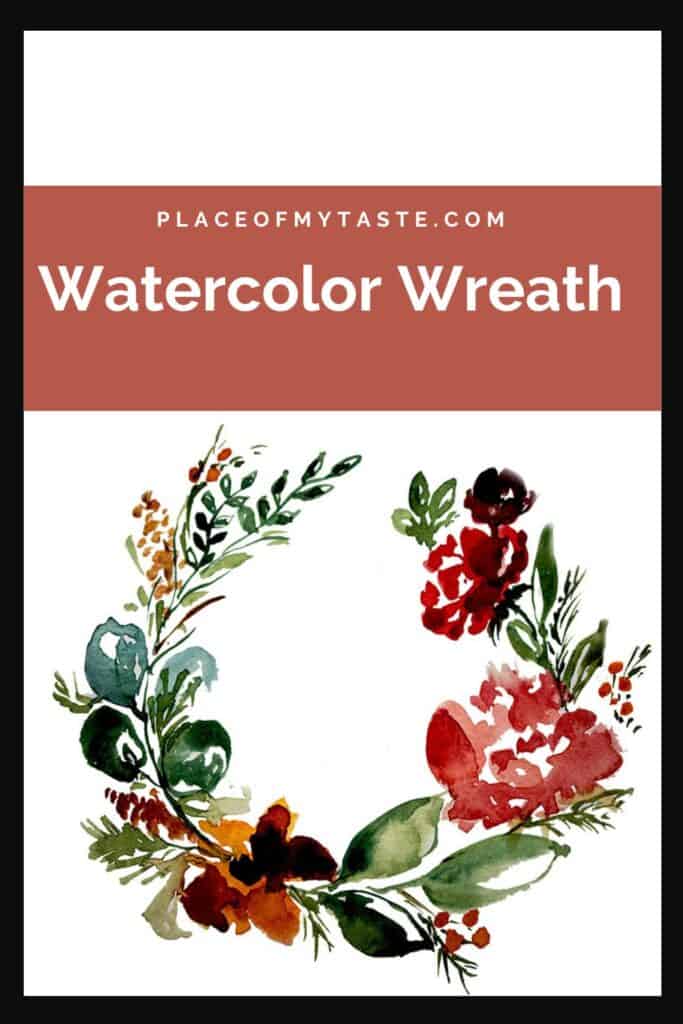 stunning watercolor wreath with colorful flowers and greens