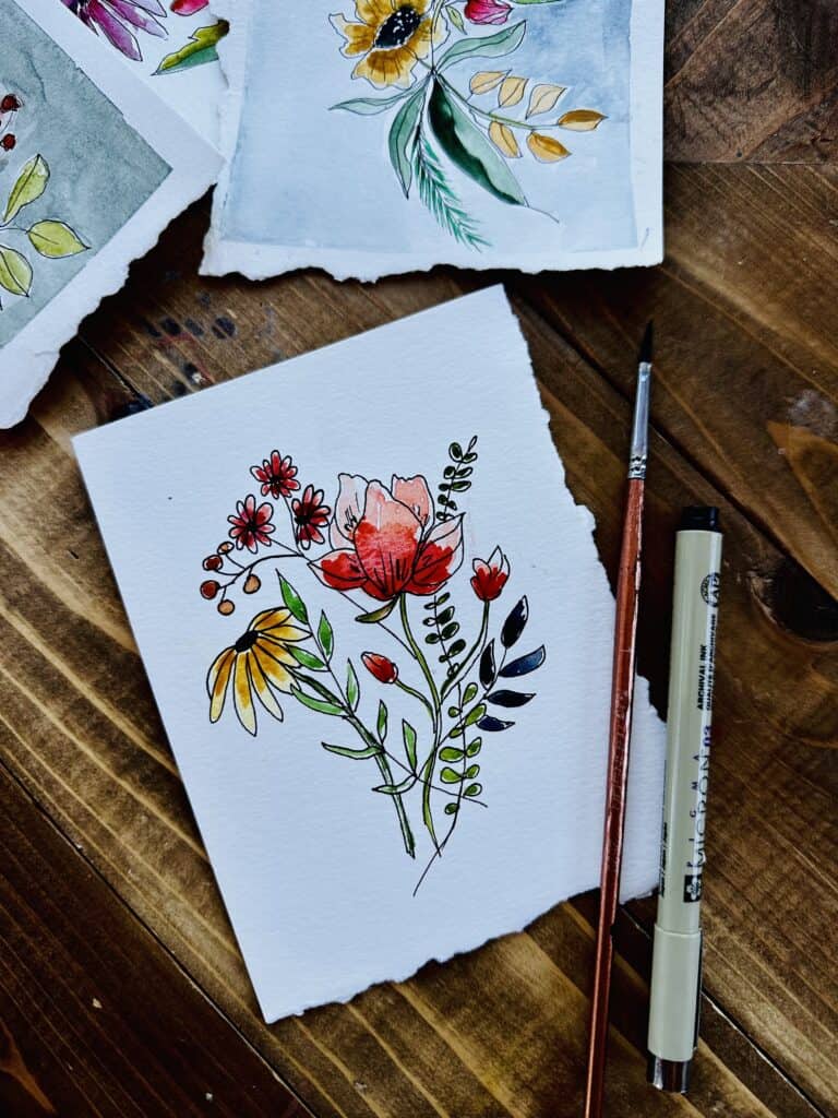 Floral drawing- January screensaver