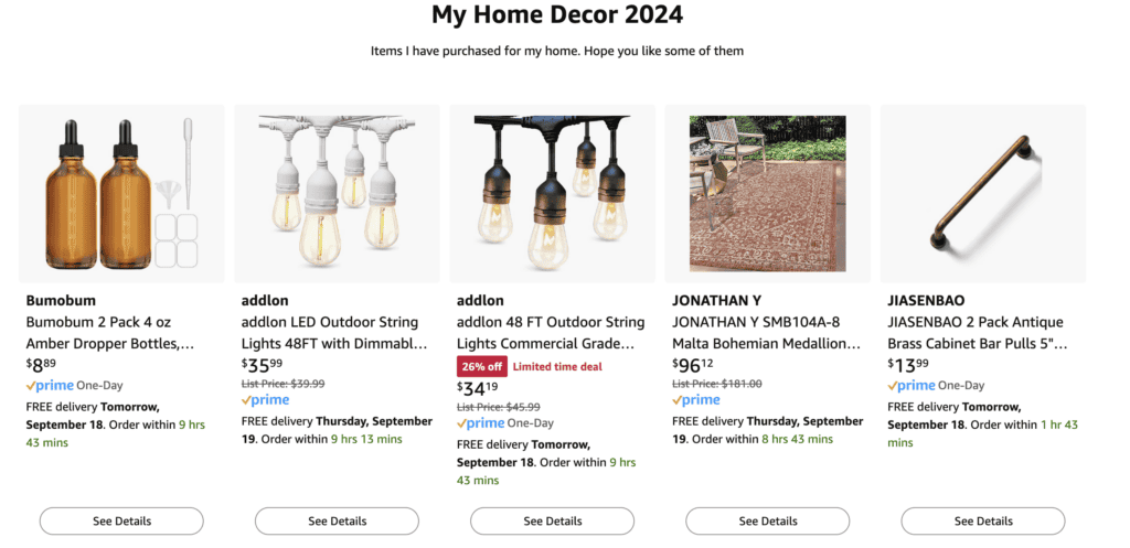 Amazon store front image. 